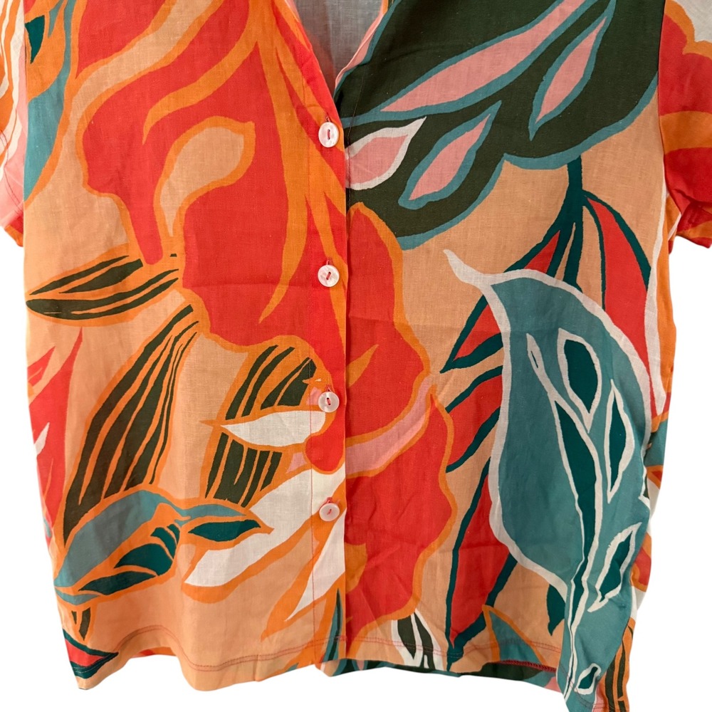 Vitamin A Shorts Set Women XS Multicolor NEW Tropical Linen Blend 2 Piece Set - Picture 14 of 16